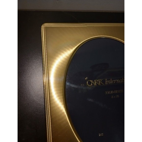 Solid Brass Picture Frame Carr International Photo Tabletop Oval Square 8x10 - Picture 5 of 15